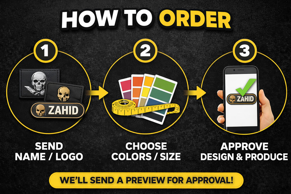 Custom PVC Patch Velcroo hook Personalized Logo Name Tactical Patch