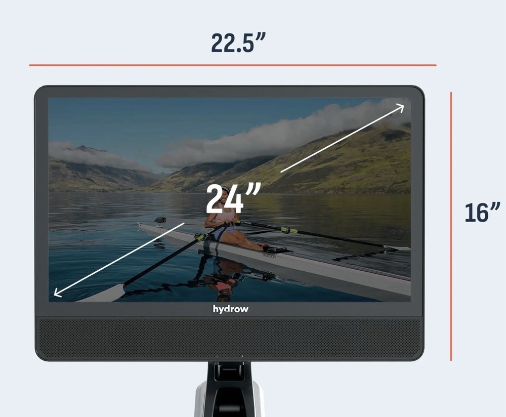 Hydrow Intelligent Display Rowing Machine 24" Black HydroMetrics Louder Speakers