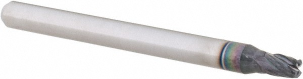 Accupro 3/32" Diam 4 Flute Single End Solid Carbide 0.02" Corner Radius End M...