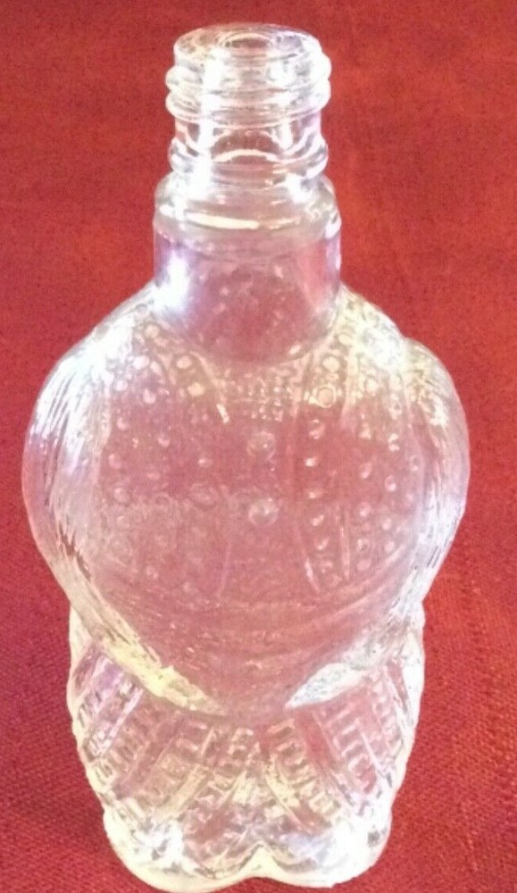 Torso Shape Embossed Clothes Clear Empty Bottle Missing Cap/Lid 3.5" Tall
