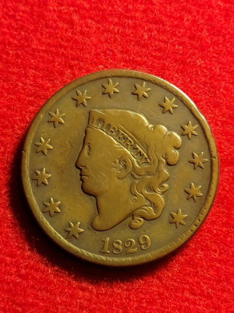 1829 large cent N-4 Large Letters