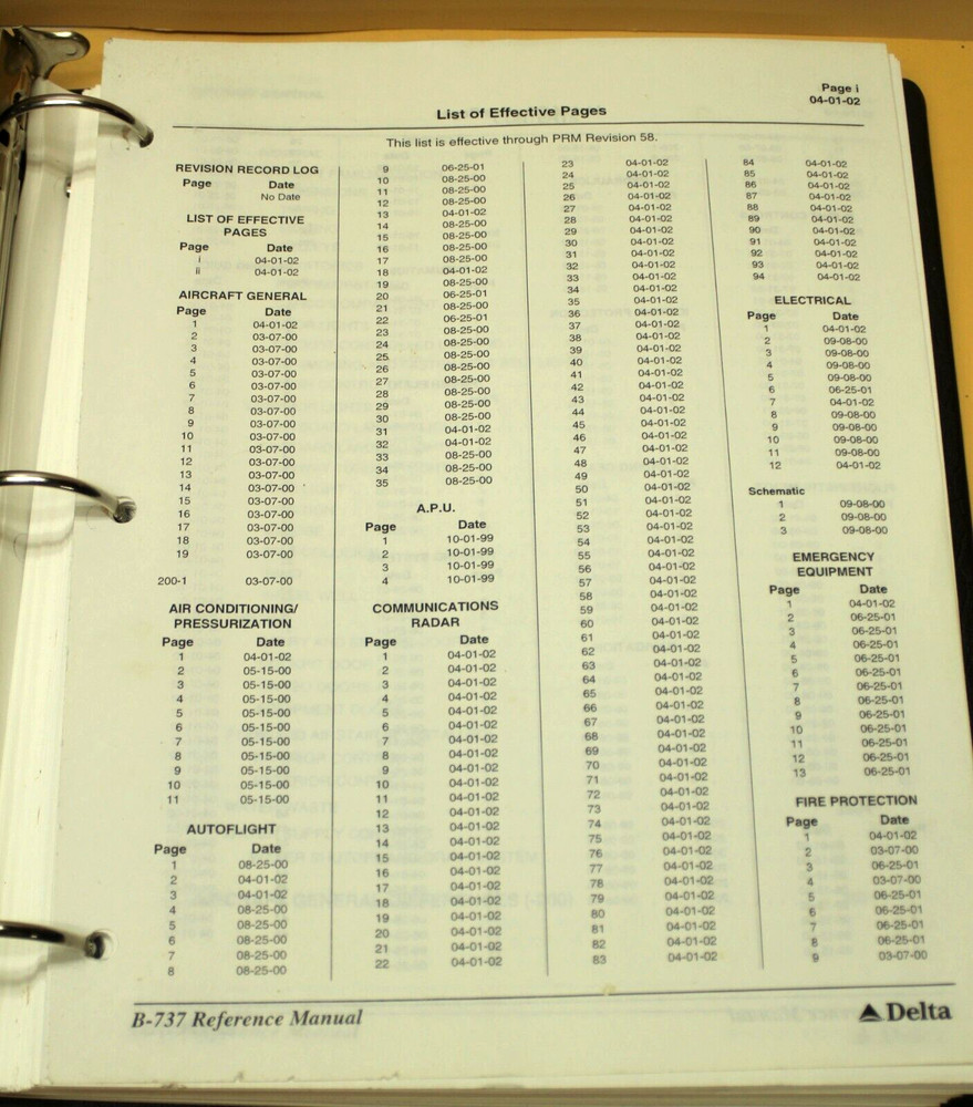 Delta Airlines B737-200 Reference & Training Manual 1999-2002 Door Instructions