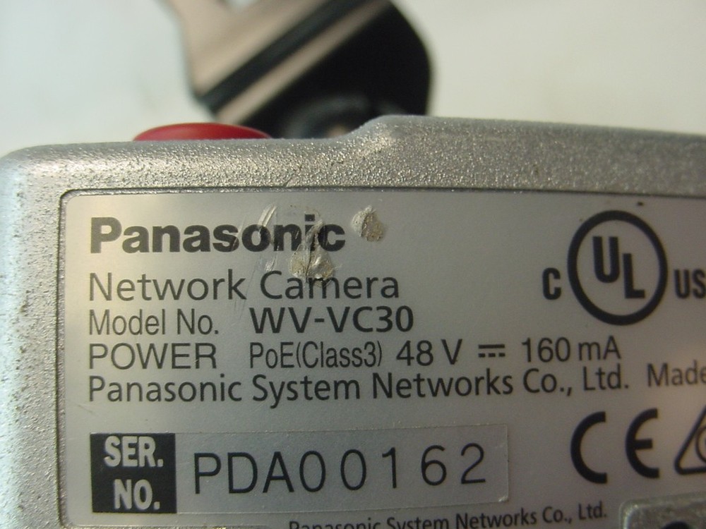 PANASONIC NETWORK CAMERA WV-VC30 WITH MOUNT