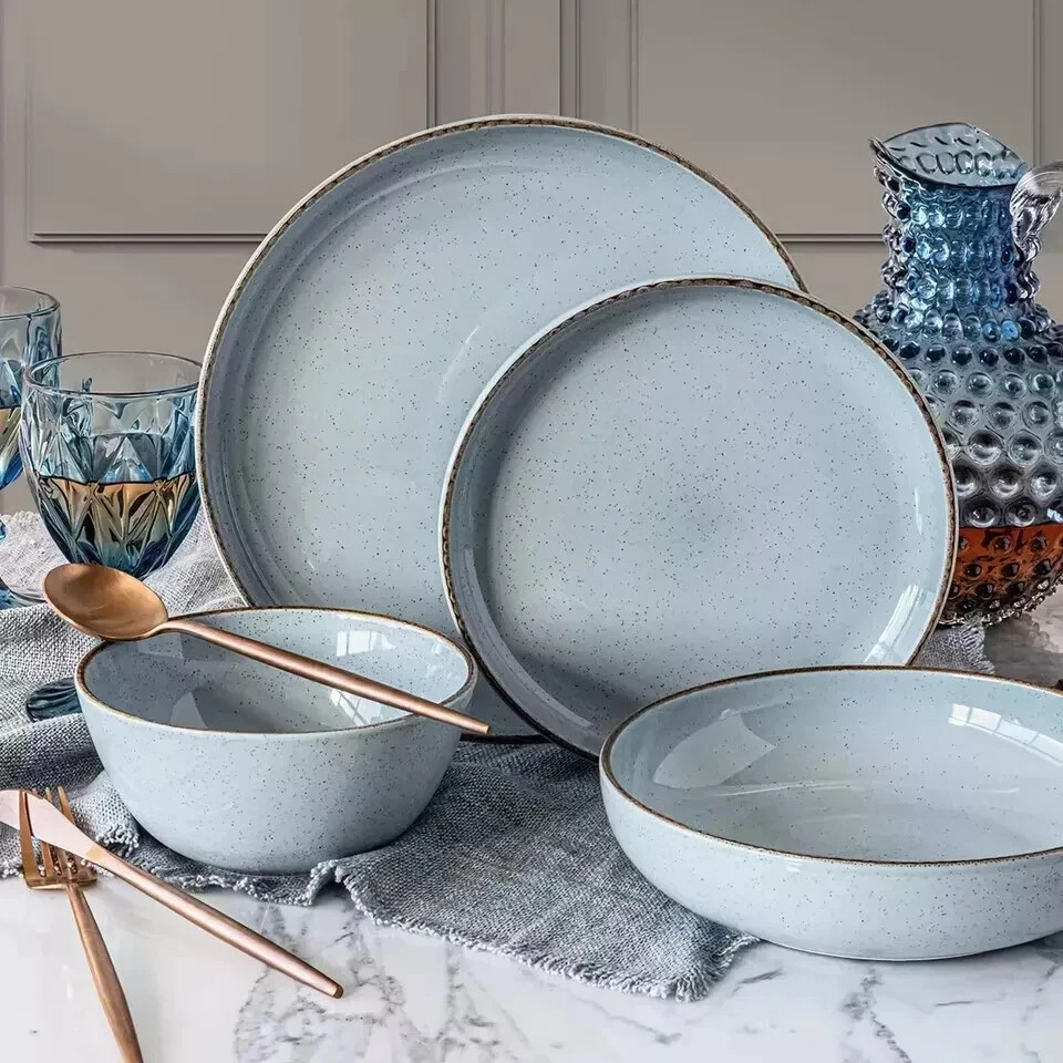 Over & Back Options 16-piece Dinnerware Set - Sage Stoneware, Holiday Table Set