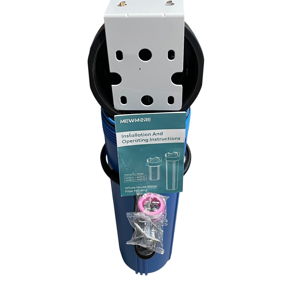 Mewmore WHB20 - 20x4.5 inch Whole House Water Filter Housing W/Mount & Wrench