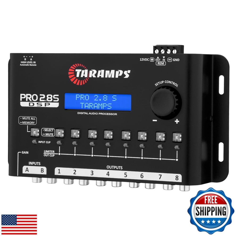 Taramps Pro 2.8S Black - 8-Way Audio Processor Equalizer