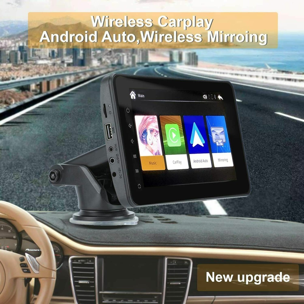 Wireless Carplay & Android Auto,Wireless Mirroring 7 Inch IPS Touchscreen,KOODEA