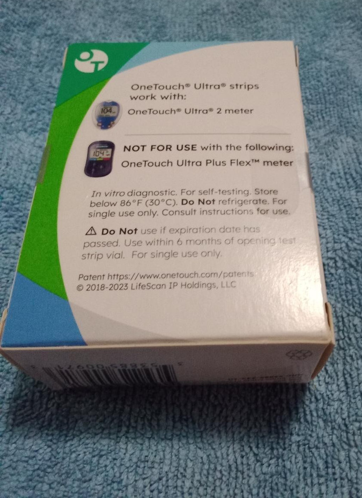 One Touch Ultra 100 Test Strips Quantity 1 SEALED Box. Exp date 09-30-26
