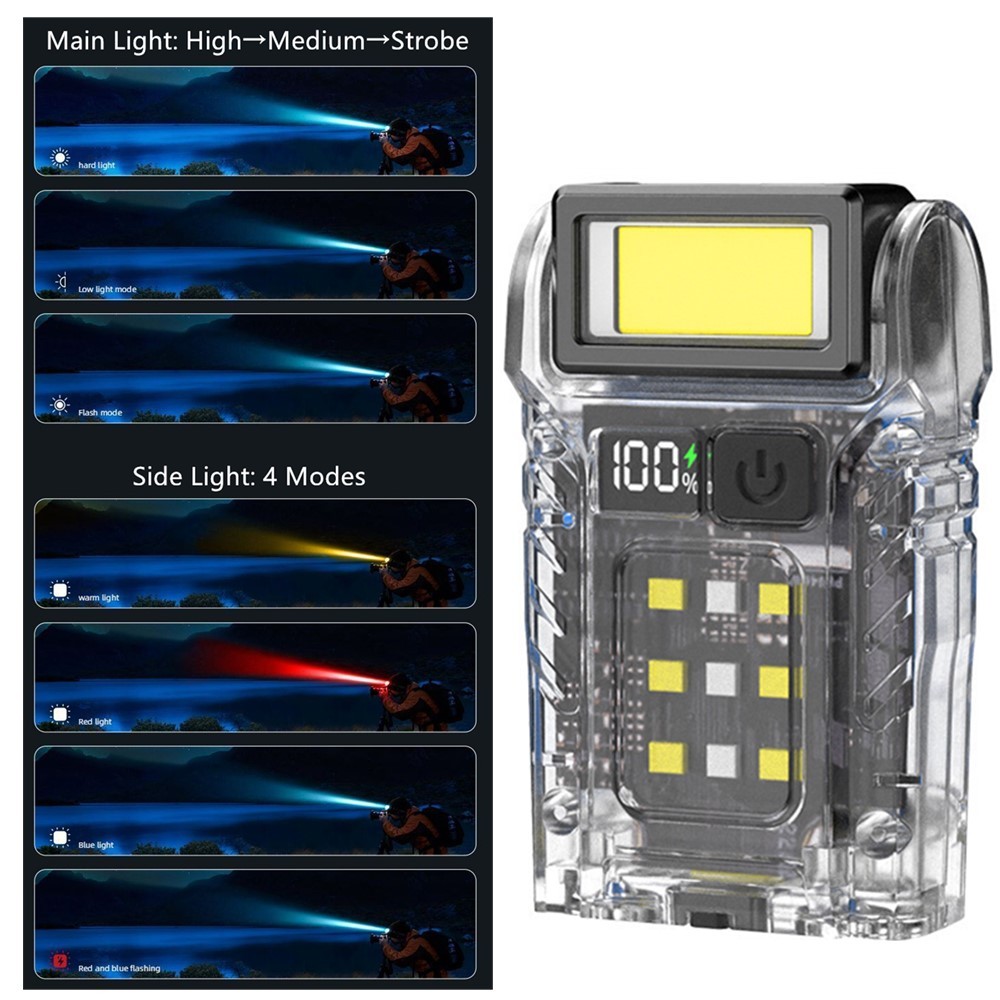 Super Bright 7 Modes Light Magnet Flashlight Pocket Torch Emergency Rechargeable
