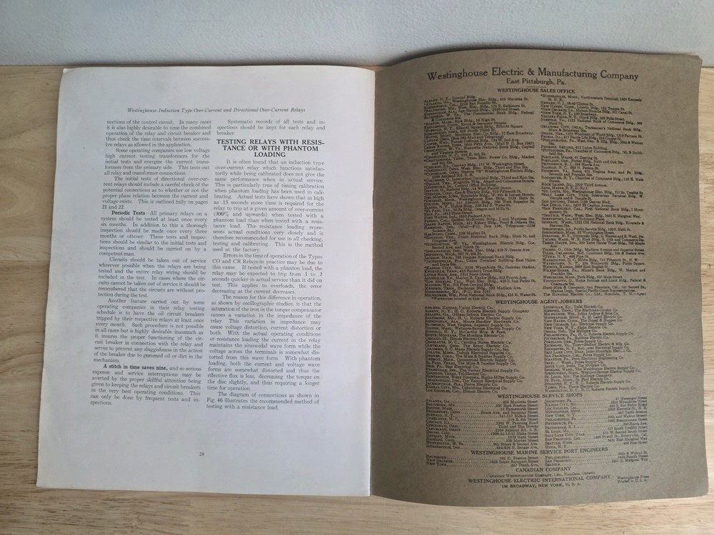 Vtg Westinghouse Induction Type Overcurrent Directional Manual