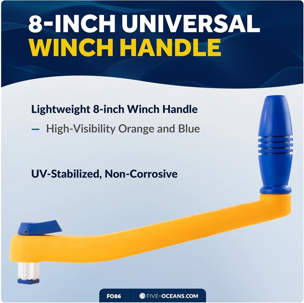 High Visibility 8" Sailboat Winch Handle - Lightweight & Reliable Performance