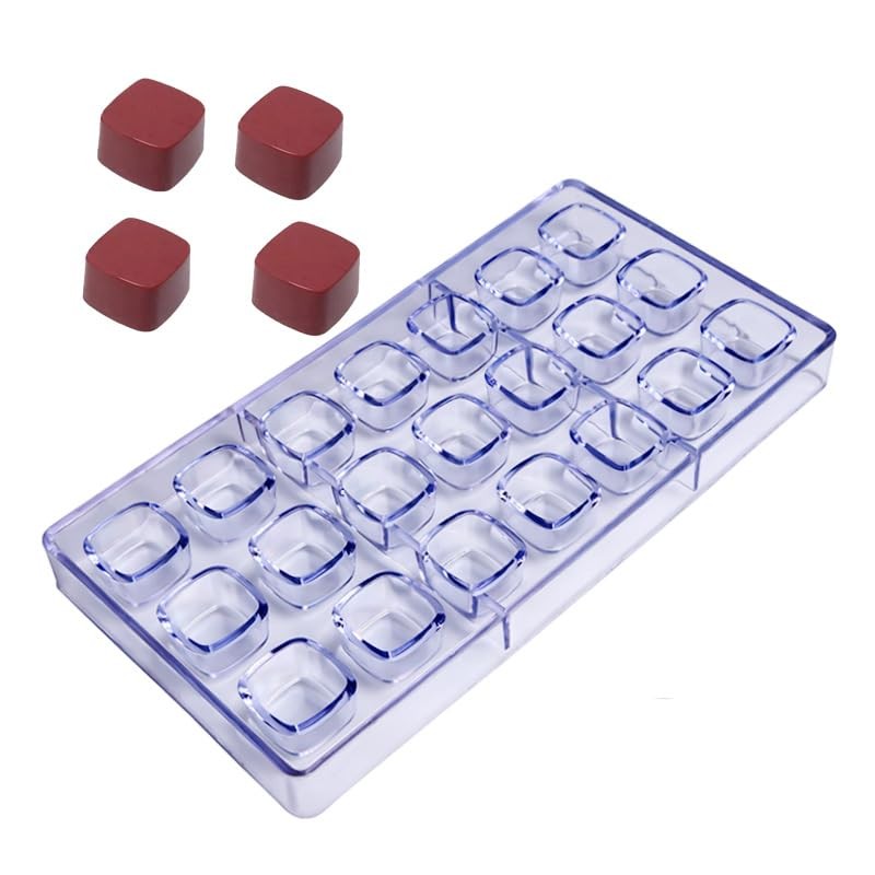 Pack of 2 Chocolate Candy Mold PC Polycarbonate Scraper Cube Oval Egg Baking