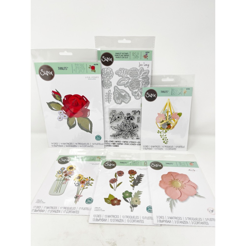 Sizzix Thinlits Flowers Metal Die Cuts Bundle Garden Summer Florals NEW