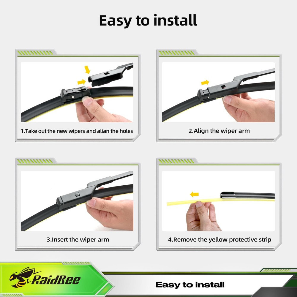 Silicone Windshield Wiper Blades Replacement for Tesla Model Y & Model 3