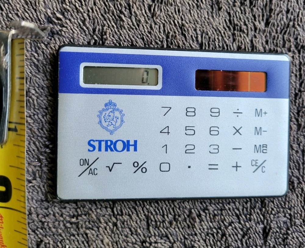 Stroh's Beer Hand Held Solar Calculator