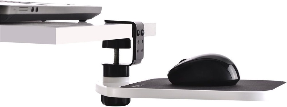 Mouse Platform Clamp On Under Desk Adjustable Mouse Tray Mount Swivel De