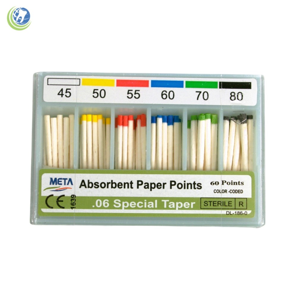 Paper Points .06 Taper #45-80 Sterilized Endodontic Root Canal Obturation 60/Box