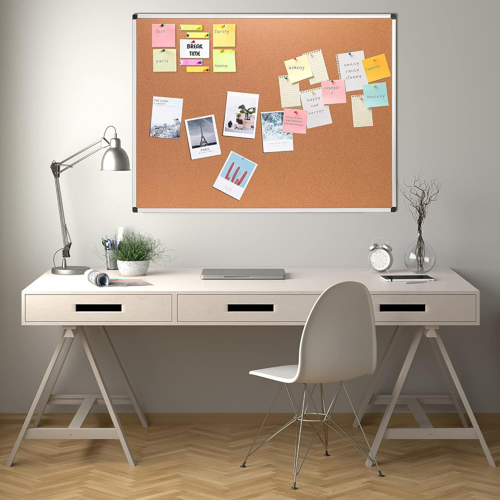 Rectangular Bulletin Board, Cork Board for Wall, Vision Board for Classroom and