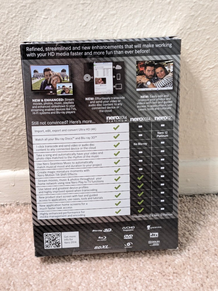 NERO 2014 PLATINUM / media software for windows 4k 3D