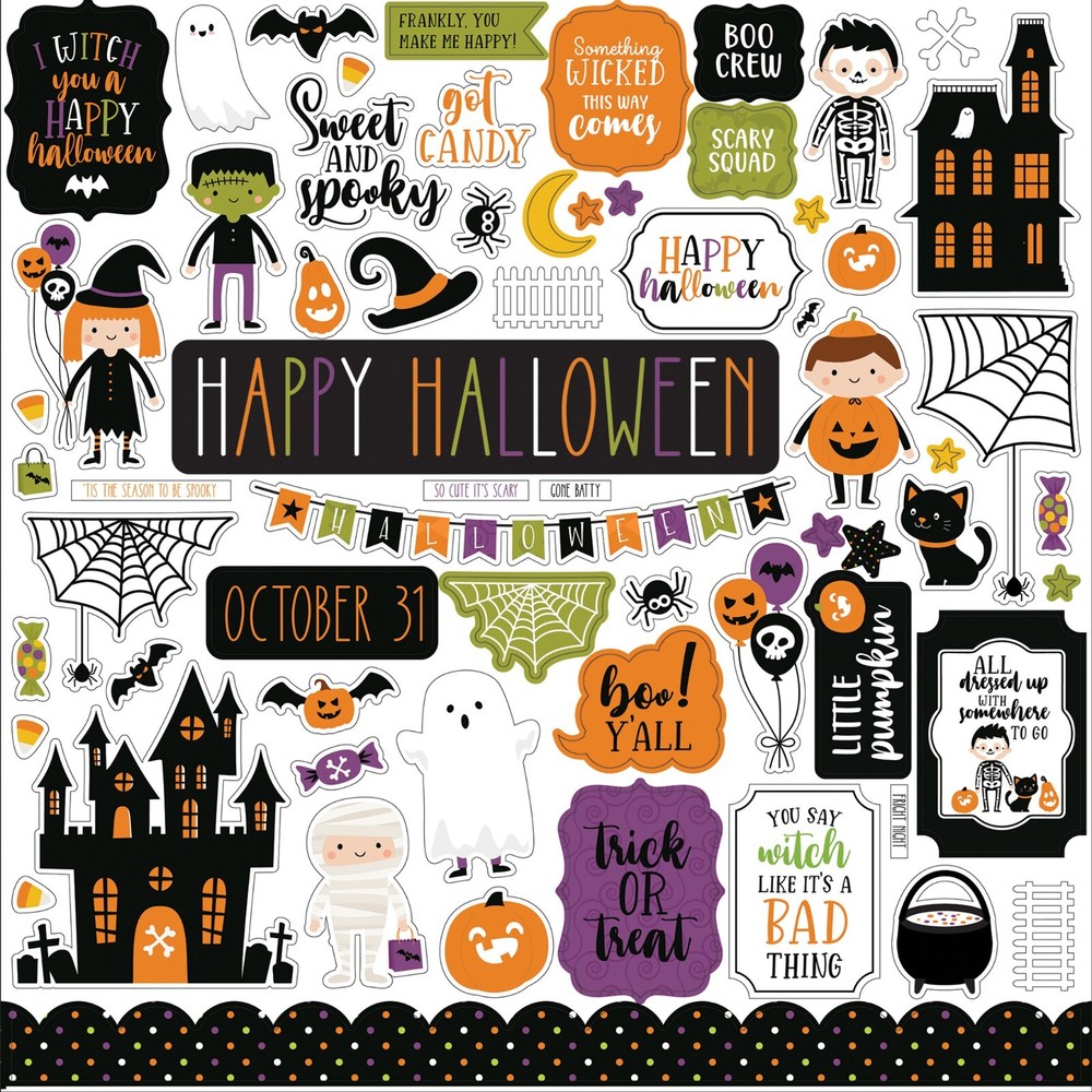 HALLOWEEN MAGIC 12x12 Element Stickers Echo Park Scrapbook Journal Planner