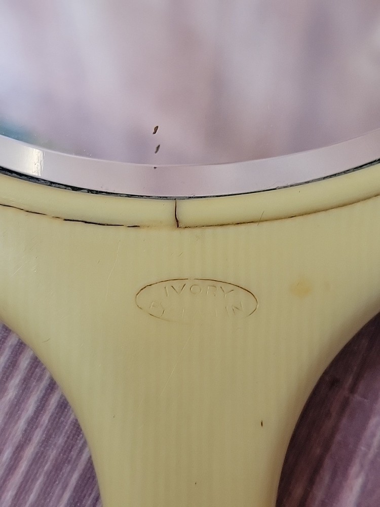 Vintage Ivory Py-Ra-Lin Hand Mirror