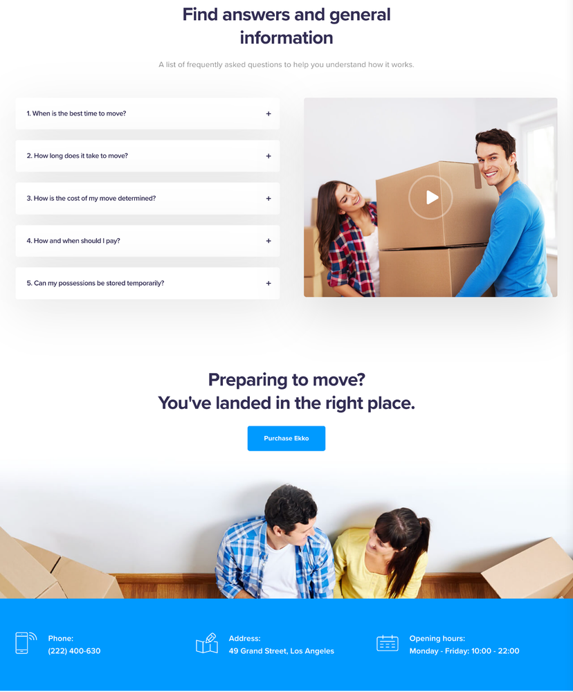 Moving Service Website Design with Free VPS Web Hosting and Installation