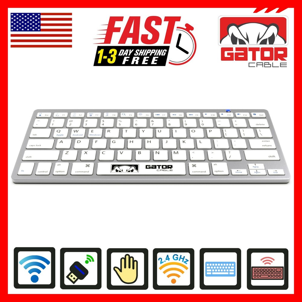 Wireless Bluetooth Keyboard For Windows PC Mac iOS Android iPhone Tablet Slim