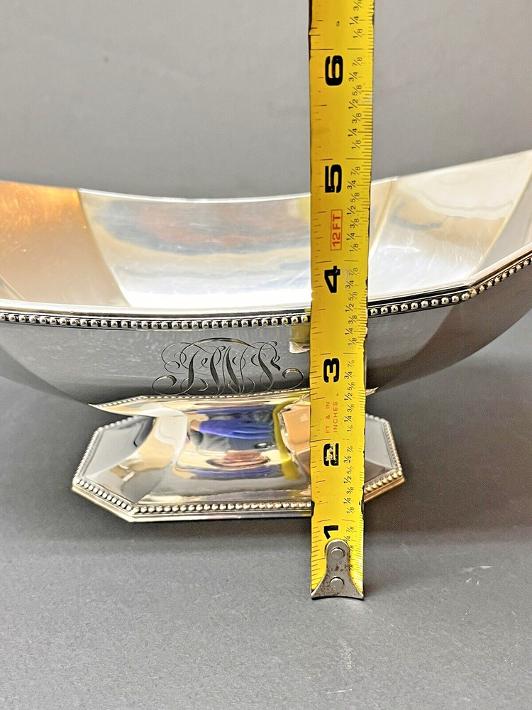 Gorham Sterling Silver Footed Bowl Monogrammed 560.3 Gr. #121 Rectangular Bowl