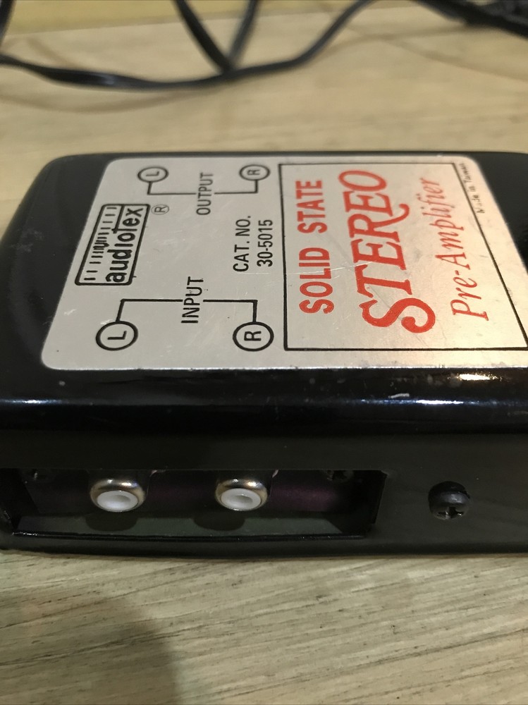 Audiotex Solid State Stereo Pre Amplifier Audio Speaker System Cable Amp 30-5015