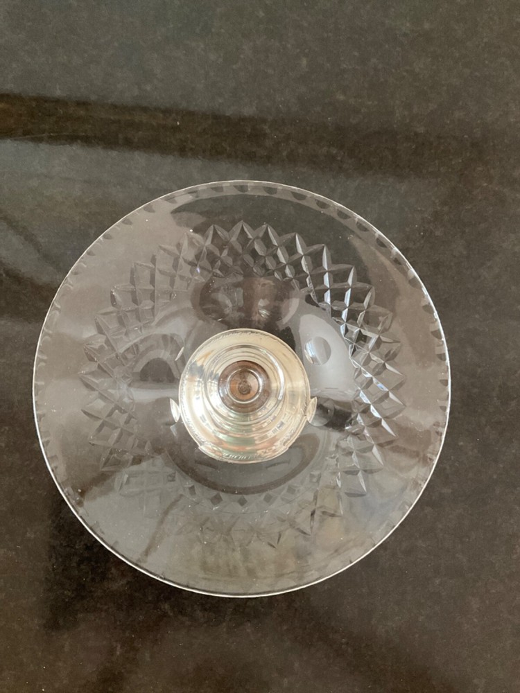 Crystal Candy or Compote Dish With Weighted Sterling Silver Base