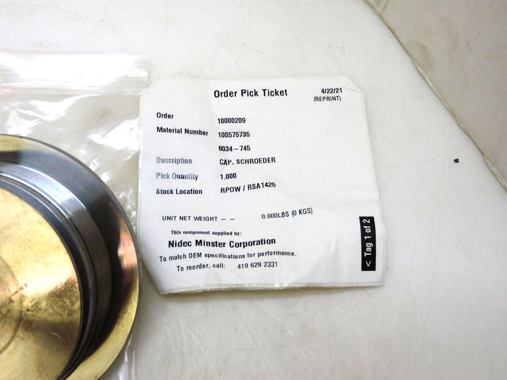 NIDEC MINSTER SCHRODER CAP 8034-745
