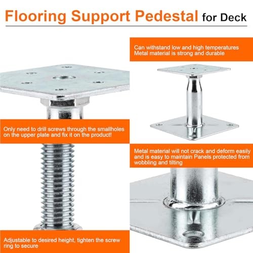 2 Pack Adjustable Support Jack for The Floor,Deck 2Pack/3.5-6inch