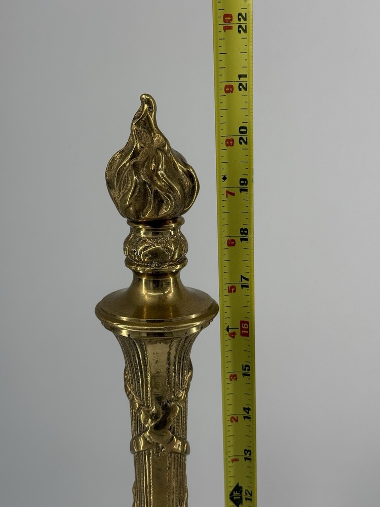 Vintage Flame Torch Andiron Set
