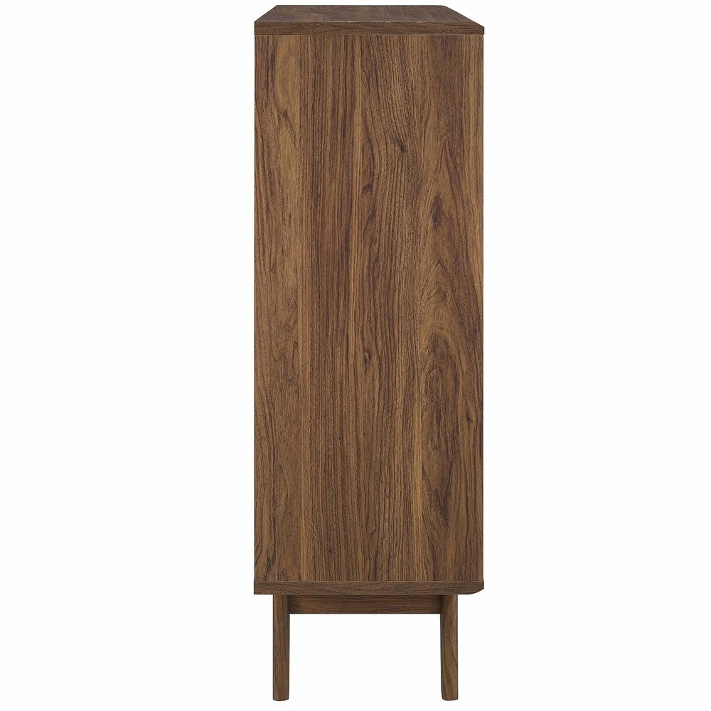 Modway Render Three-Tier Display Storage Cabinet Stand in Walnut