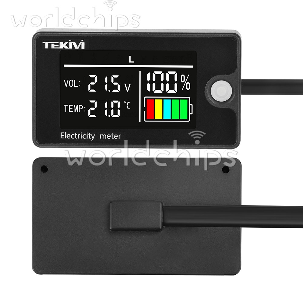 DC8-100V LCD Digital Battery Capacity Indicator Voltmeter w/ Temperature Display