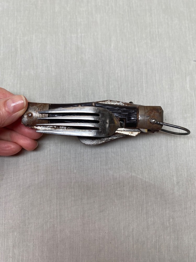 Rustic Camping Folding Utility Knife Spoon Fork | Rustic Utensil Display