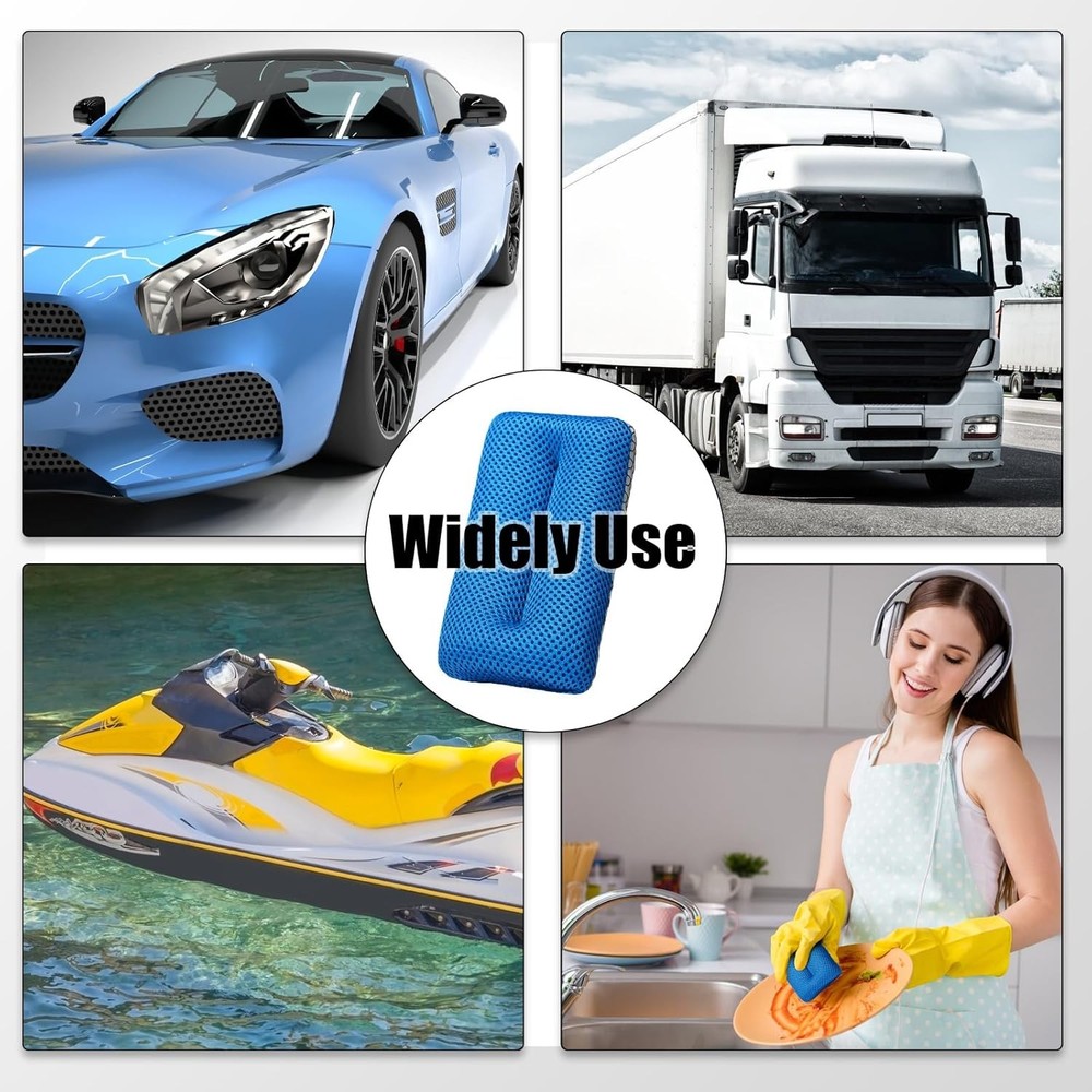 Two Sided Bug and Tar Sponge Microfiber Bug Scrubber Car Sponge for Washing Soft