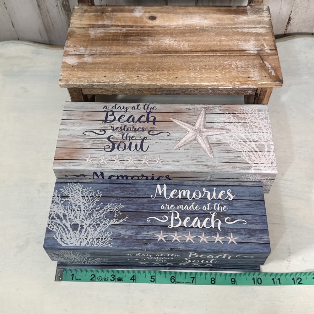 Beach Themed Nesting Decor Or Gift Boxes New
