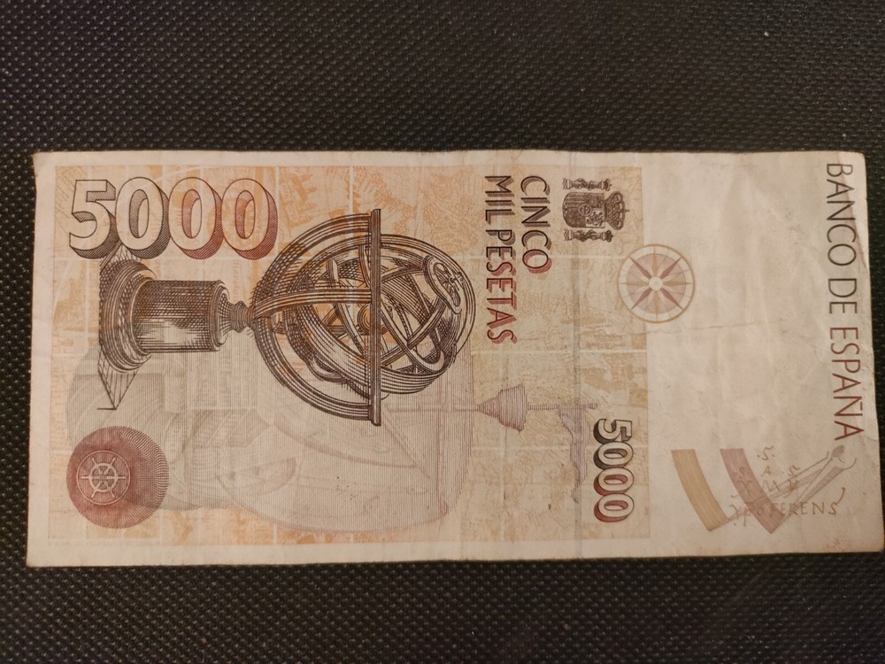 5000 Pesetas Spanish Banknote. 1992