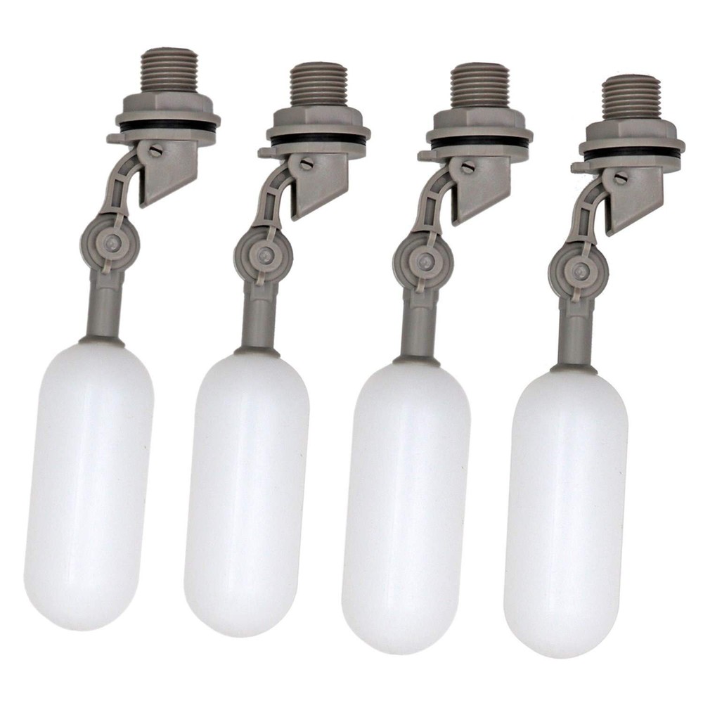 4x Water Float Valve Adjustable Arm Water Filter Float 1/2" Automatic Fill Stop