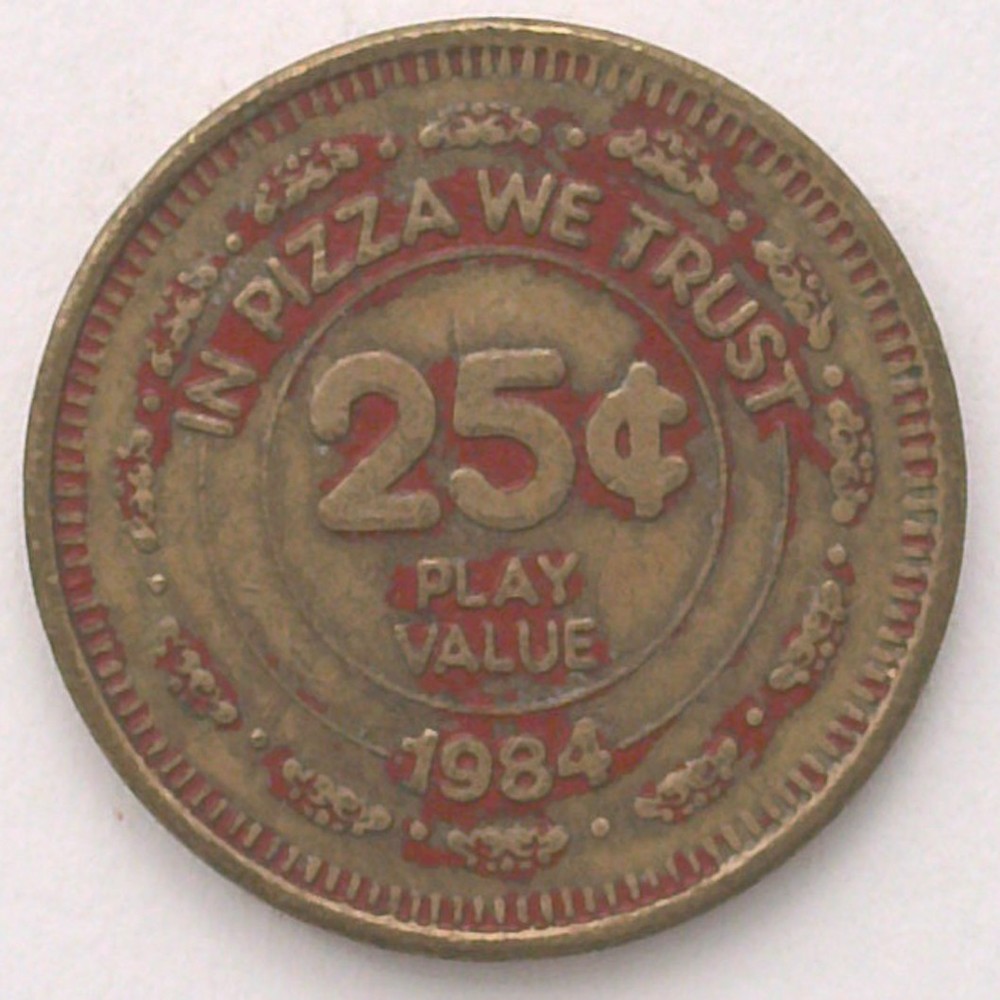 2-Color Painted Control: 1984 Chuck E Cheese Token