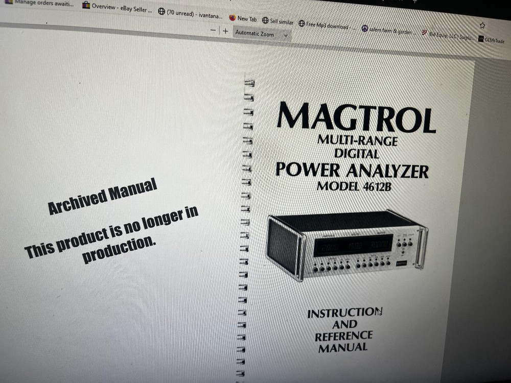 4DD MAGTROL 4612 Digital Power Analyzer