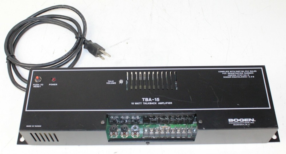 Bogen TBA15 Talkback Amplifier 15-Watt-Power Tested