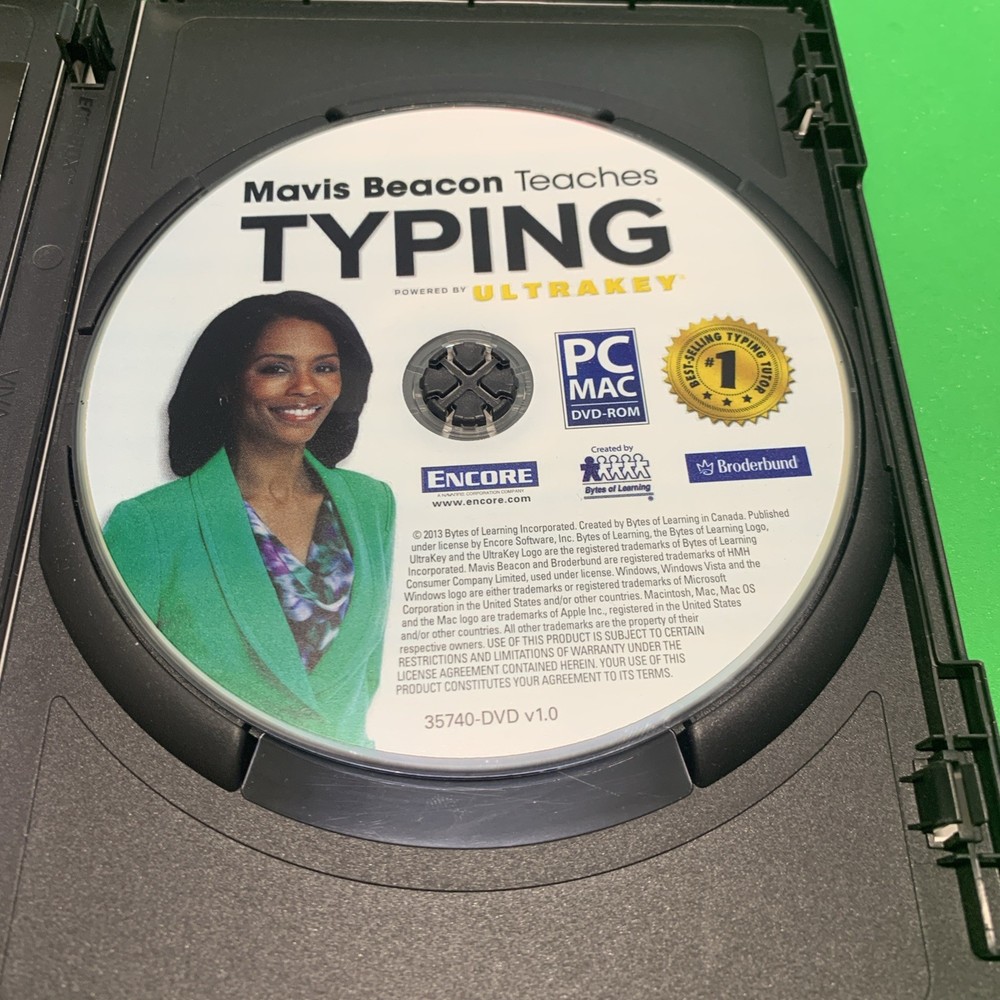 Mavis Beacon Teaches Typing Computer Software Windows/PC/MAC Ultrakey Broderbund