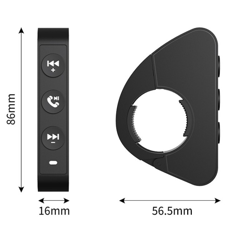 Q15 Bluetooth Motorcycle Handlebar Remote - Wireless Control, Phone Button,Black