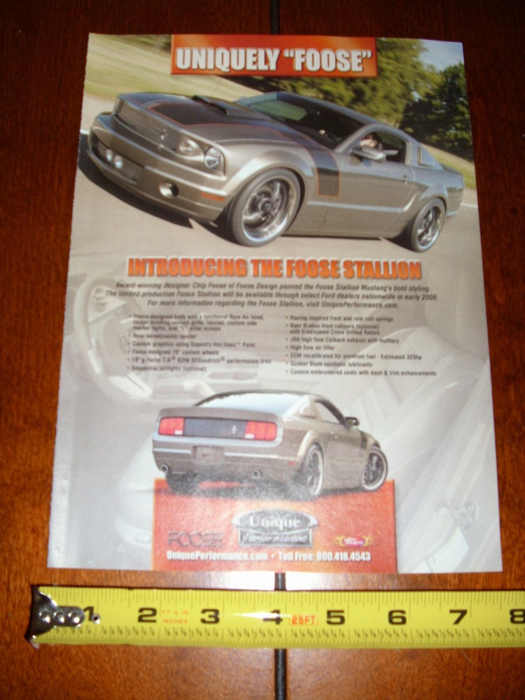 2006 CHIP FOOSE STALLION UNIQUE PERFORMANCE MUSTANG - ORIGINAL AD