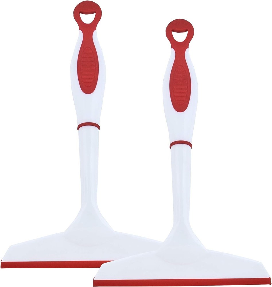Superio 6" Window Rubber Squeegee with Hanging Loop, 2 Pack, Red