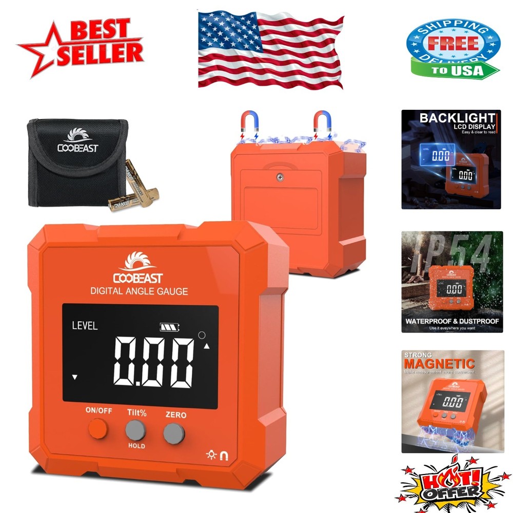 Durable Digital Angle Finder with Backlight & Storage Bag - Ultimate Tool Gift