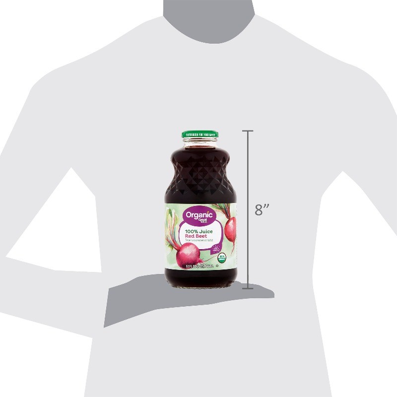 (3 pack) Great Value Organic 100% Beet Juice, 32 fl oz