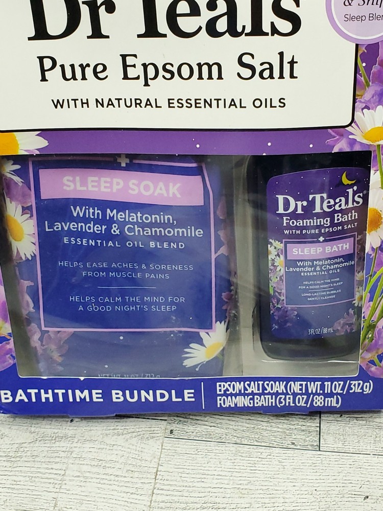 Dr Teal's Melatonin & Essential Oil Epsom Salt & Foaming Bath Sampler Set